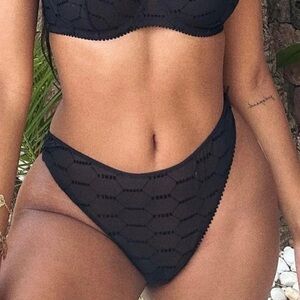 Savage X Fenty Flocked Logo Brazilian Panty